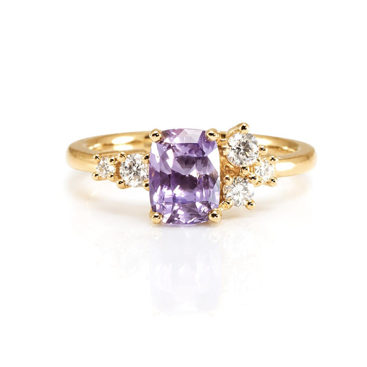 2.56ct Unheated Violet Sapphire Ring – front view
