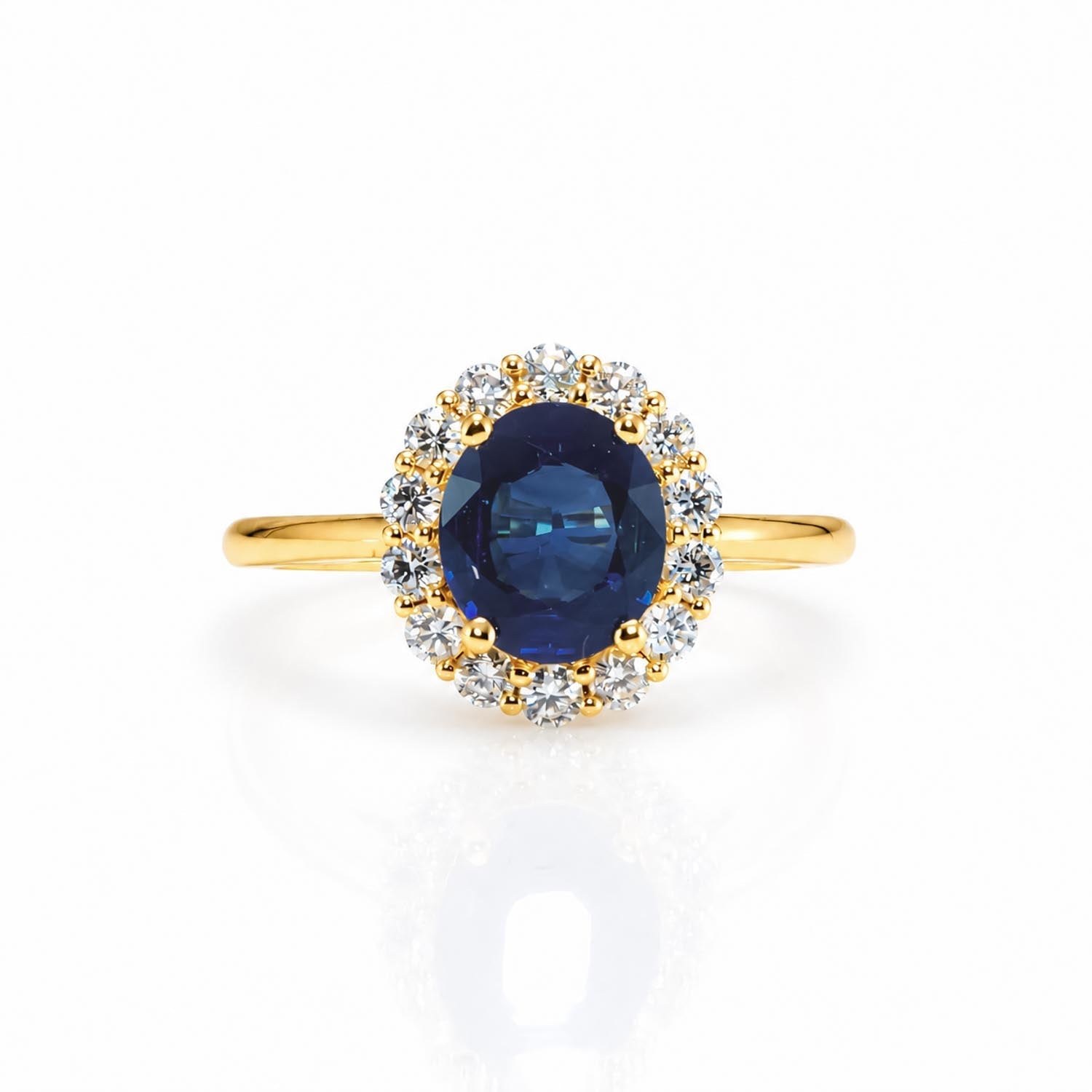 1.68ct Blue Sapphire Ring – front view