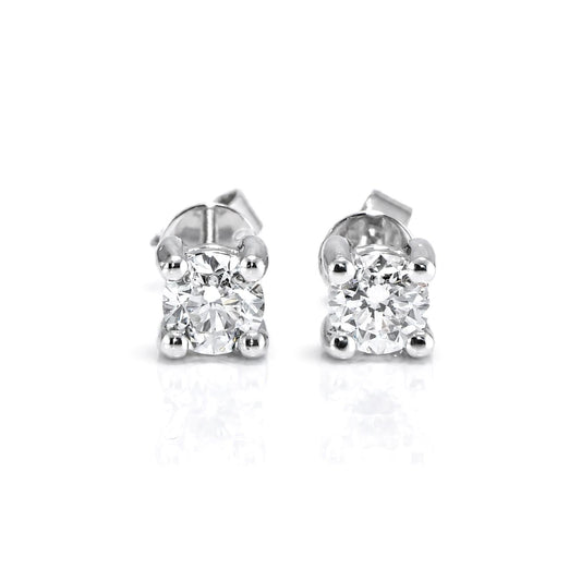 GIA 1ct Natural Diamonds Stud Earrings – front view