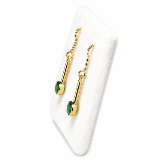 Dangling Emerald Earrings – front view