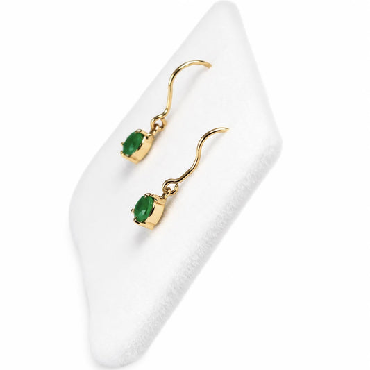 Dangling Oval Emerald Earrings – front view