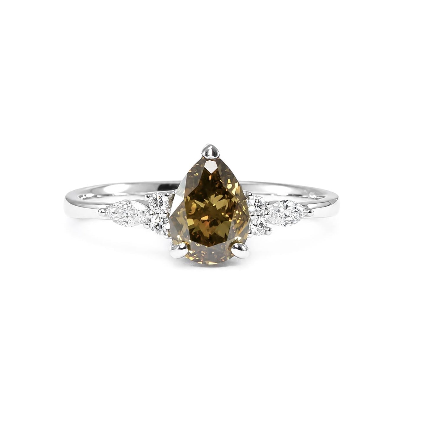 GIA 1.02ct Fancy Yellow Brown Diamond Ring – front view