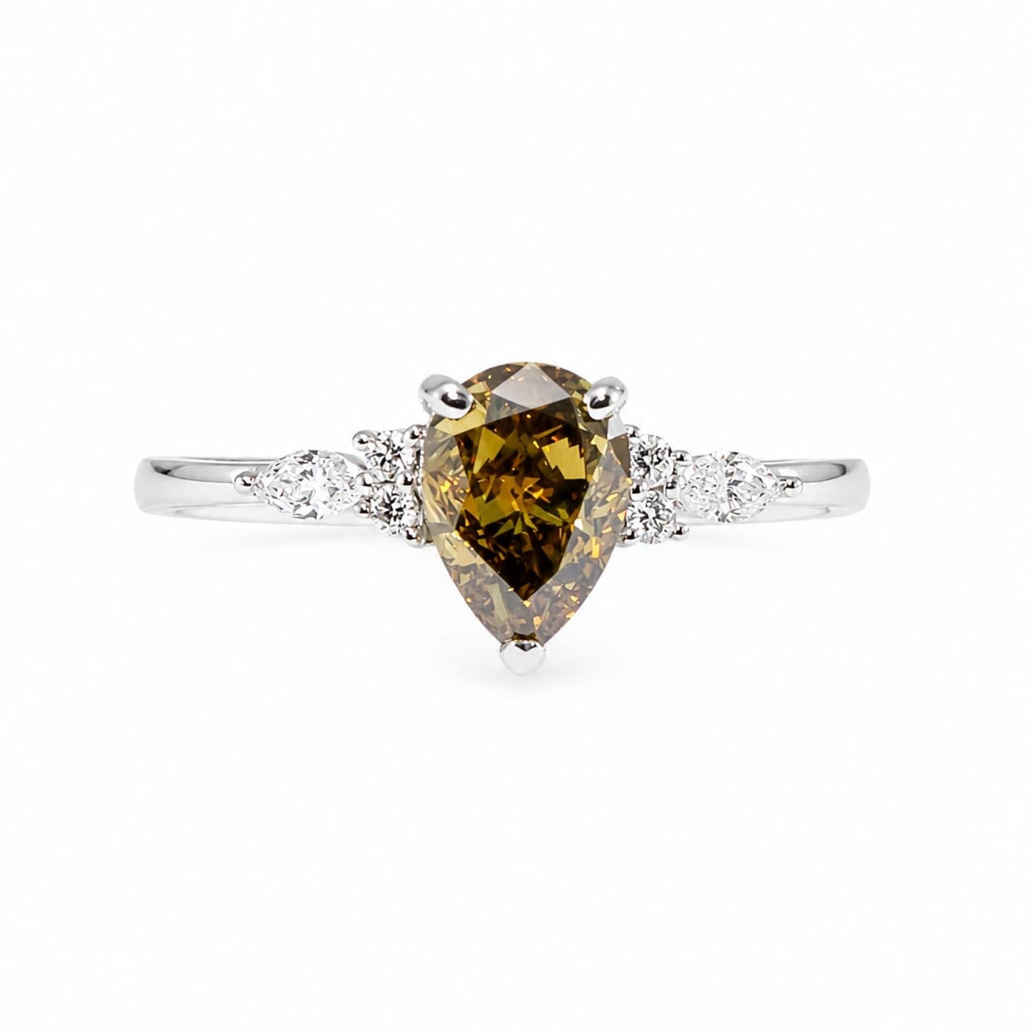 GIA 1.02ct Fancy Yellow Brown Diamond Ring – side view