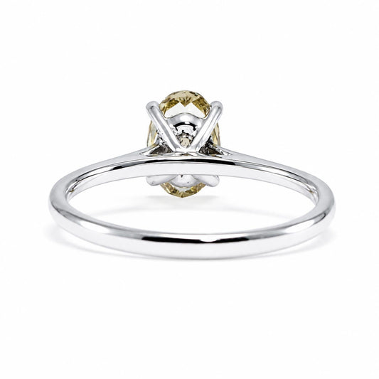 GIA 0.91ct Fancy Brownish Yellow Diamond Solitaire Ring – front view