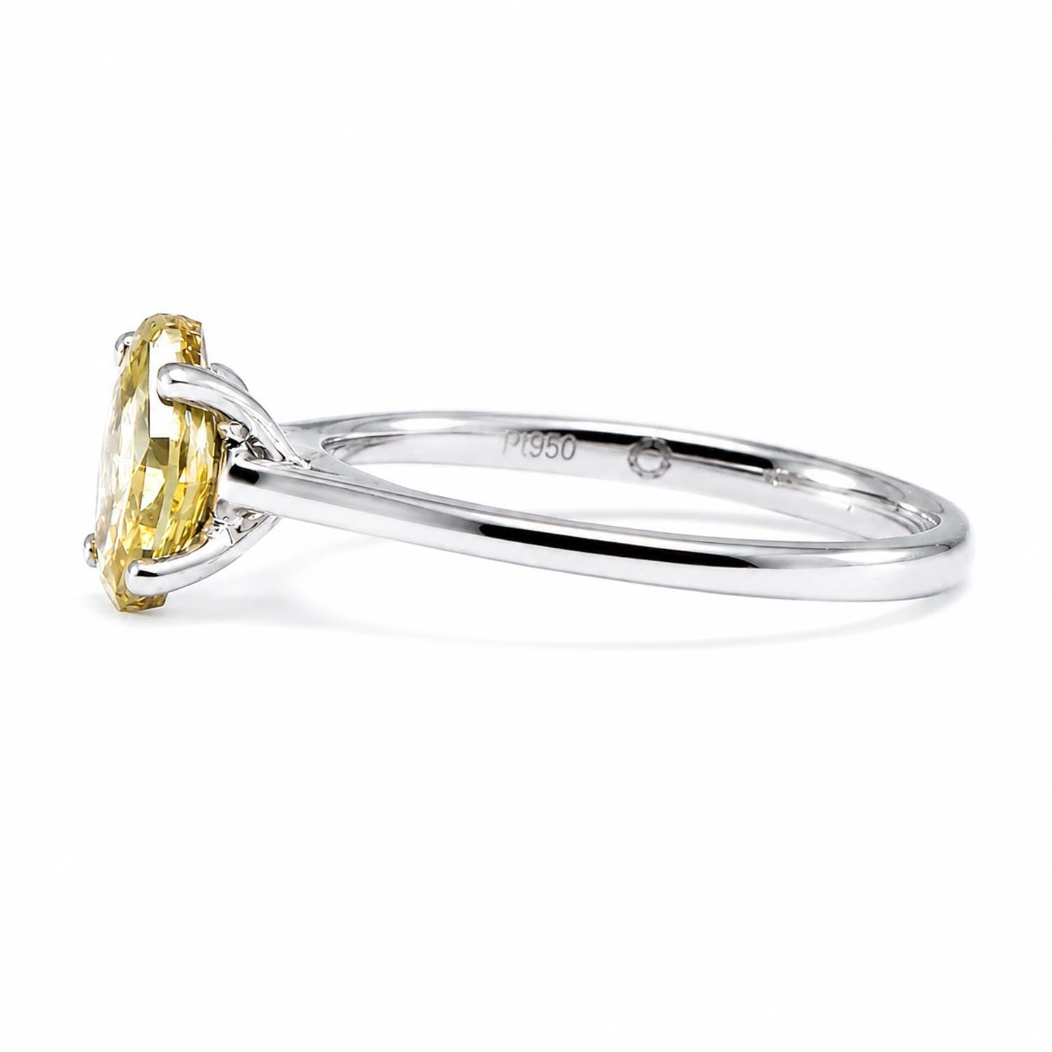 GIA 0.91ct Fancy Brownish Yellow Diamond Solitaire Ring – side view