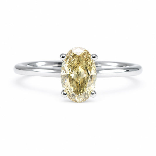 GIA 0.91ct Fancy Brownish Yellow Diamond Solitaire Ring – detail view