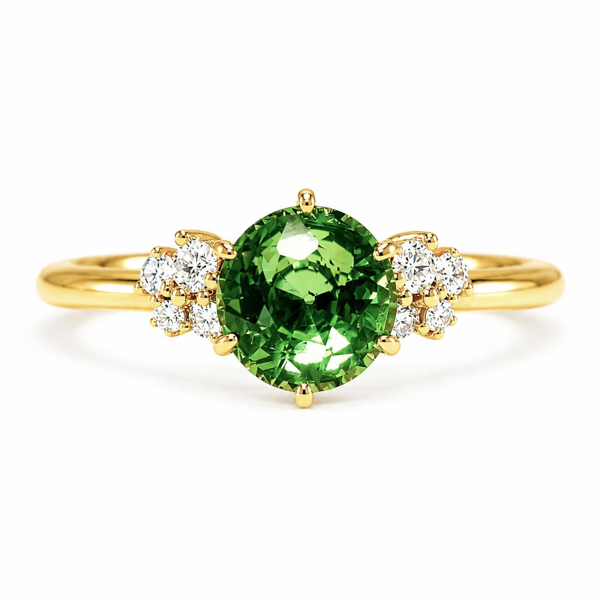 1.50ct Natural Unheated Teal Green Sapphire Ring – detail view