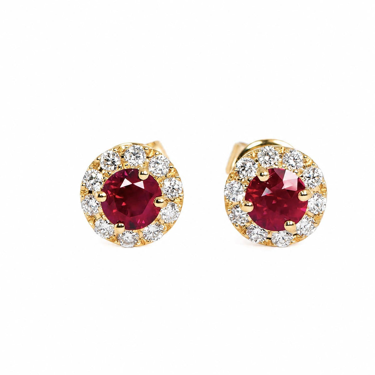 0.84 TCW Natural Ruby Stud Earrings – detail view