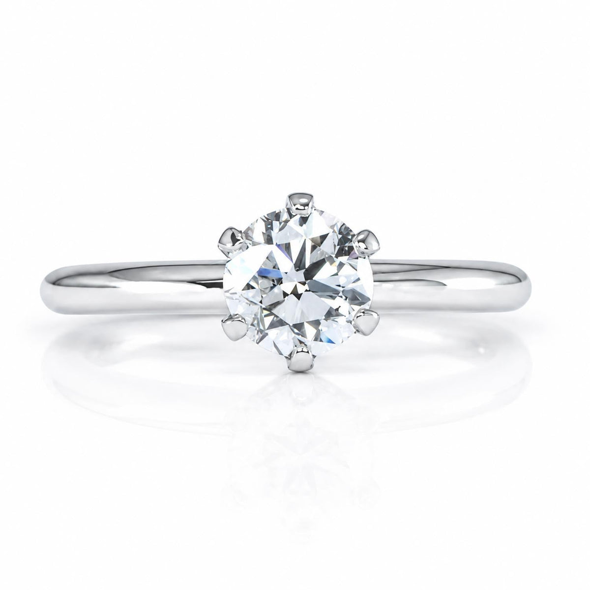 1.0 Carat GIA Certified Round Brilliant Diamond in Platinum Solitaire Setting