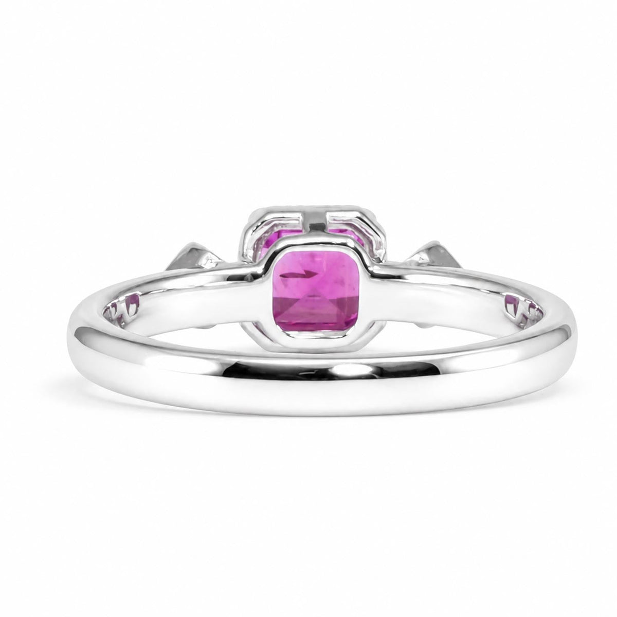 1.05ct Natural Unheated Emerald Cut Pink Sapphire Ring in Platinum 950