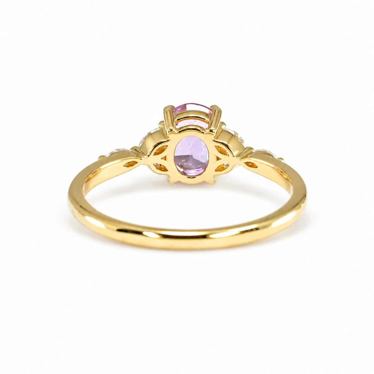 Unheated 1.34ct Baby Pink Sapphire Ring with Marquise Diamond Accents