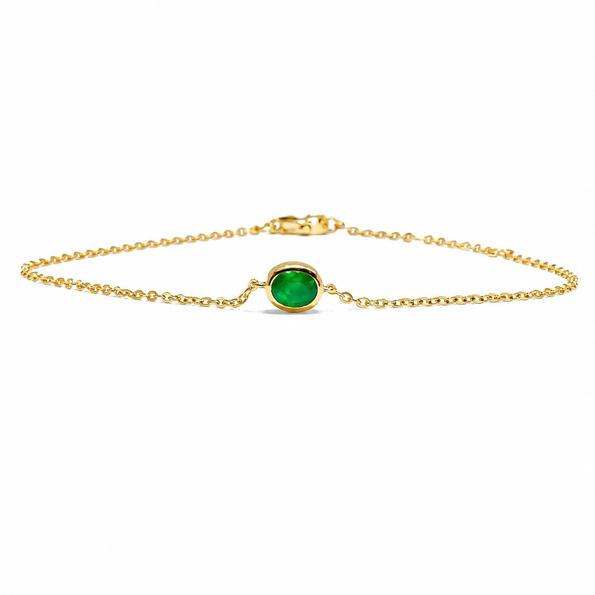 18K Yellow Gold Colombian Emerald Bracelet