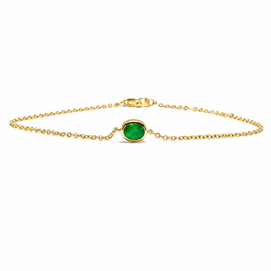 18K Yellow Gold Colombian Emerald Bracelet