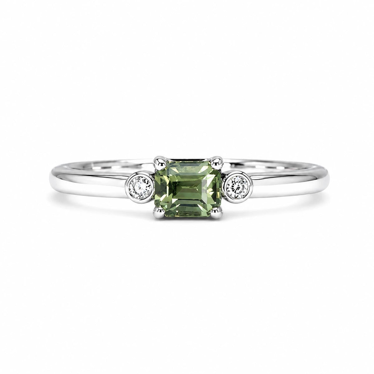 Platinum Alexandrite Ring with Diamond Accents