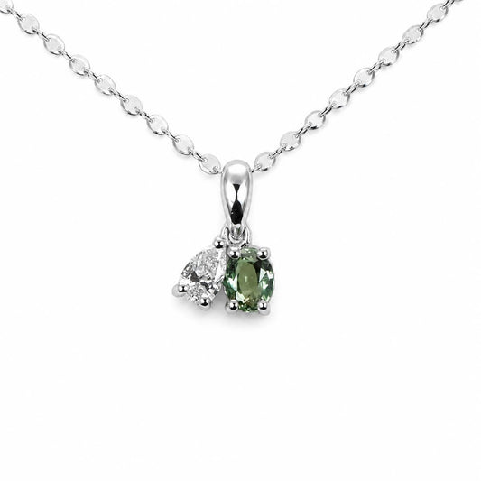 Toi et Moi Platinum Pendant with Alexandrite and Pear Diamond