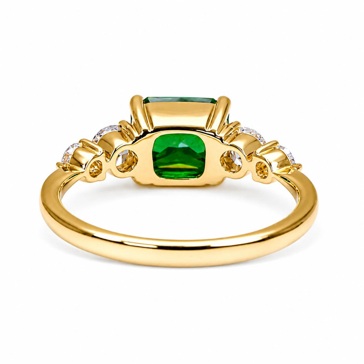 Natural Tsavorite Garnet Ring with GIA-Certified Diamonds