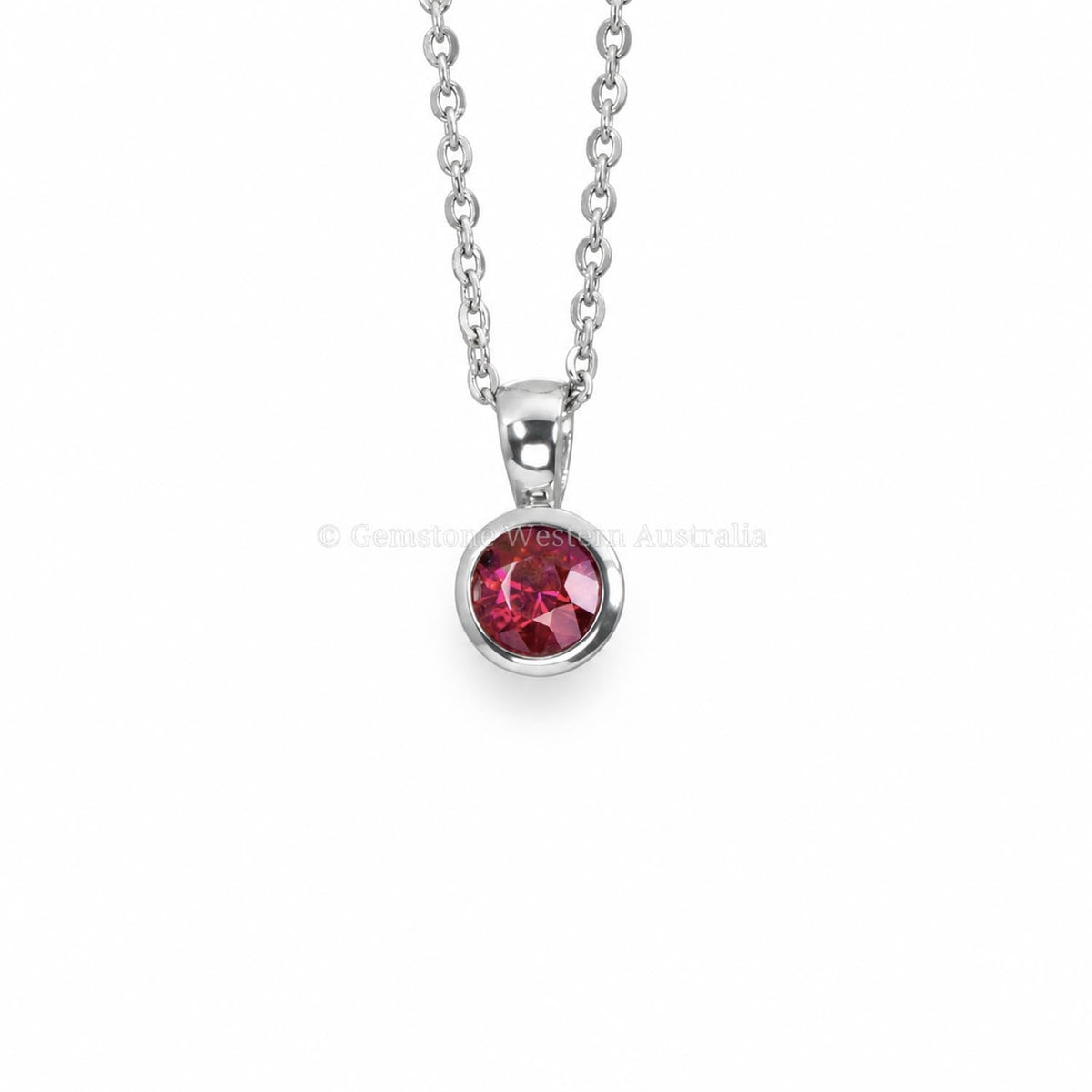 Natural unheated ruby pendant in platinum