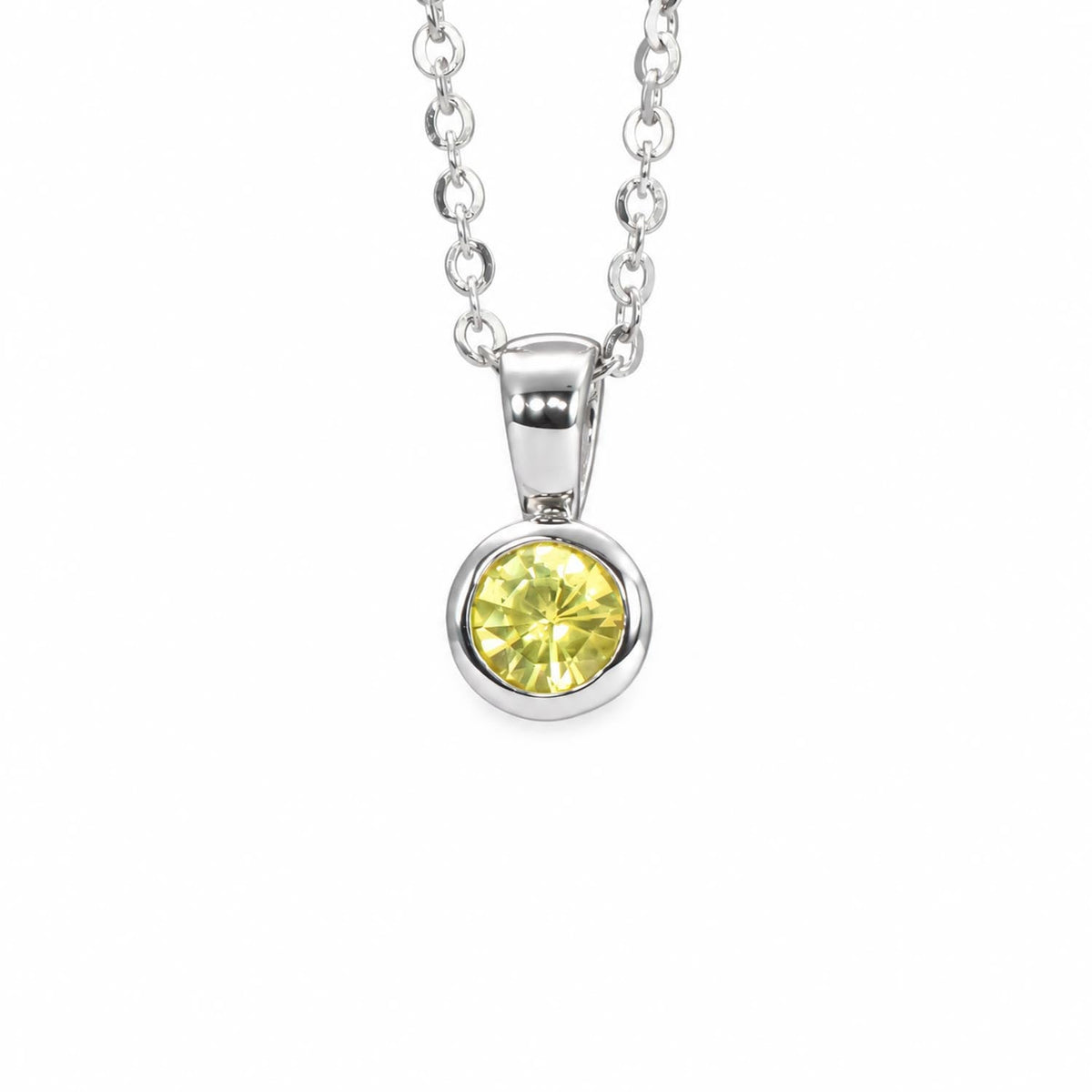 Platinum 950 pendant with a natural unheated yellow sapphire 0.32ct