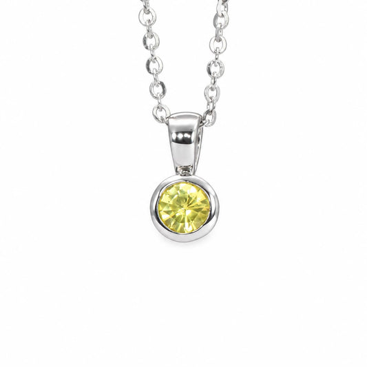 Platinum 950 pendant with a natural unheated yellow sapphire 0.32ct