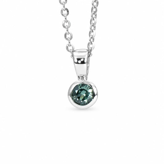 Natural Australian teal sapphire pendant in platinum 950