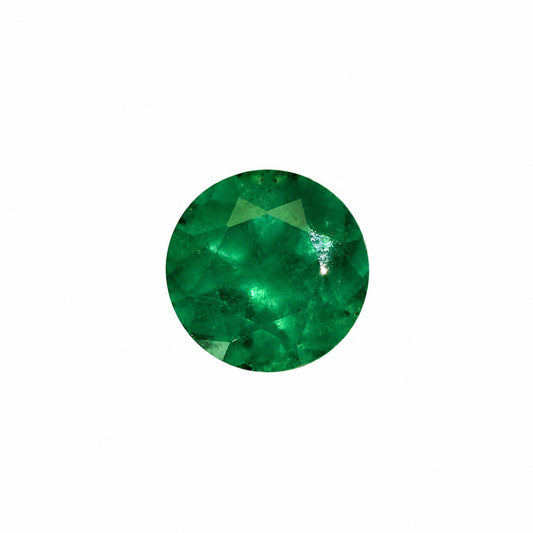7.3 mm natural Colombian emerald, round cut loose gemstone