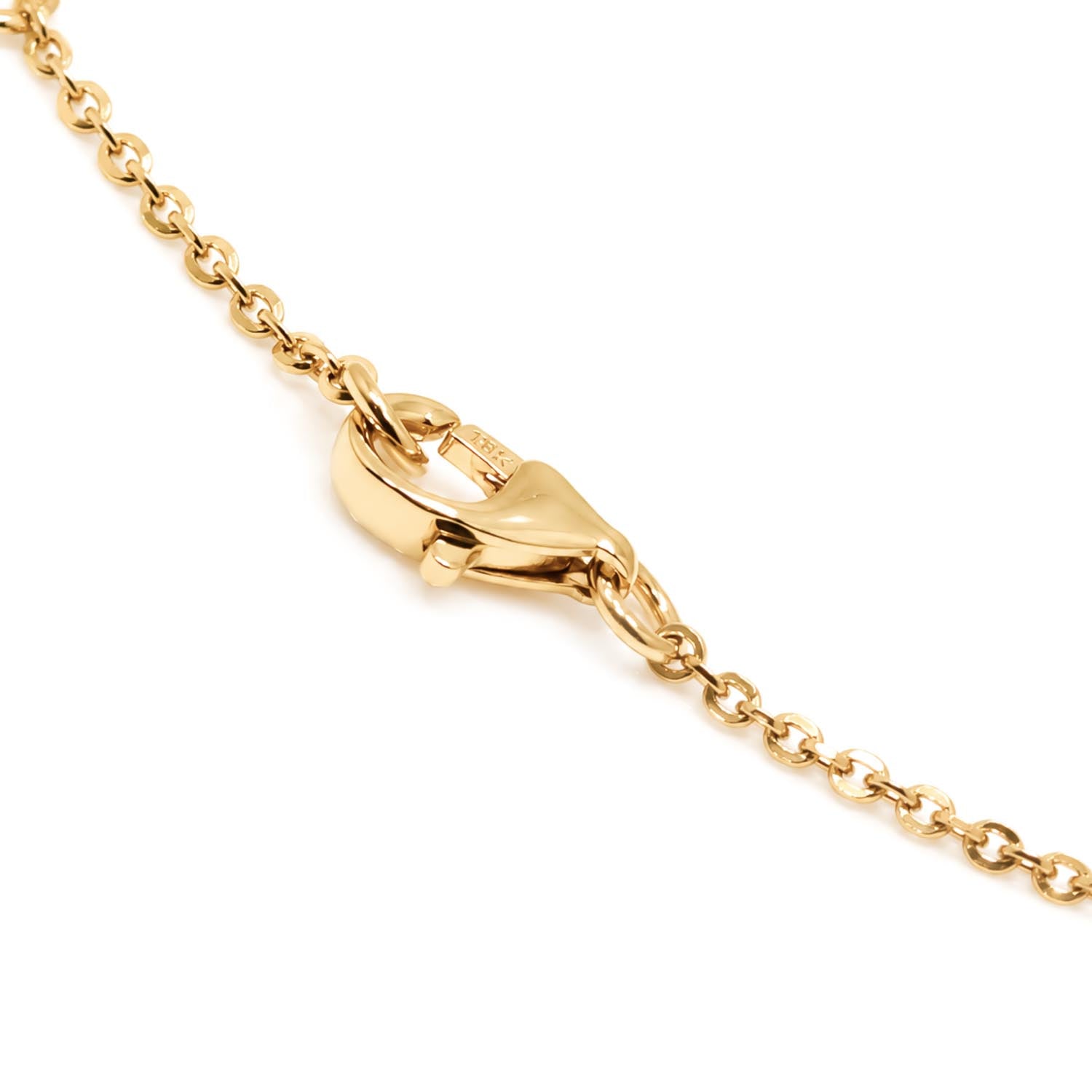 A close-up of a yellow gold chain bracelet with a lobster clasp closure, shown on a clean white background.