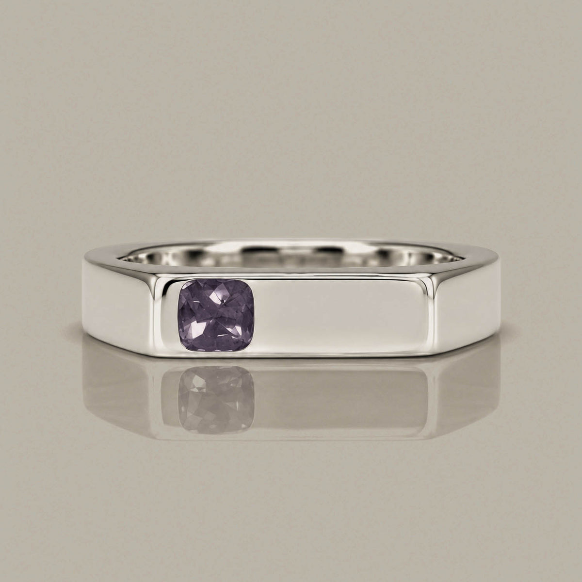 0.31ct Natural Alexandrite Platinum Band – Cushion Cut
