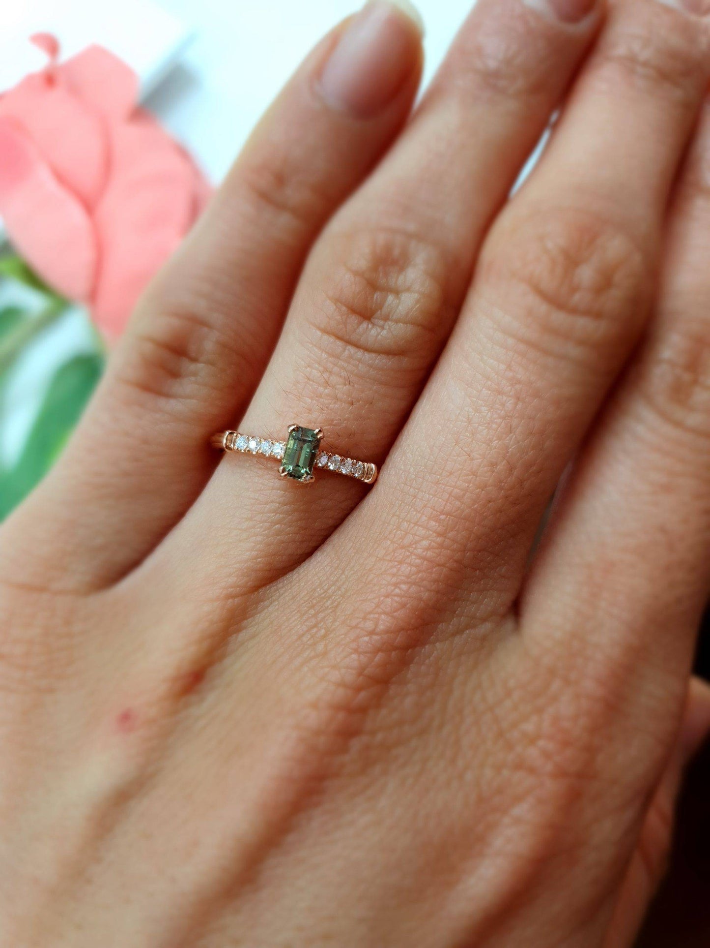 Natural Alexandrite Ring in Rose Gold
