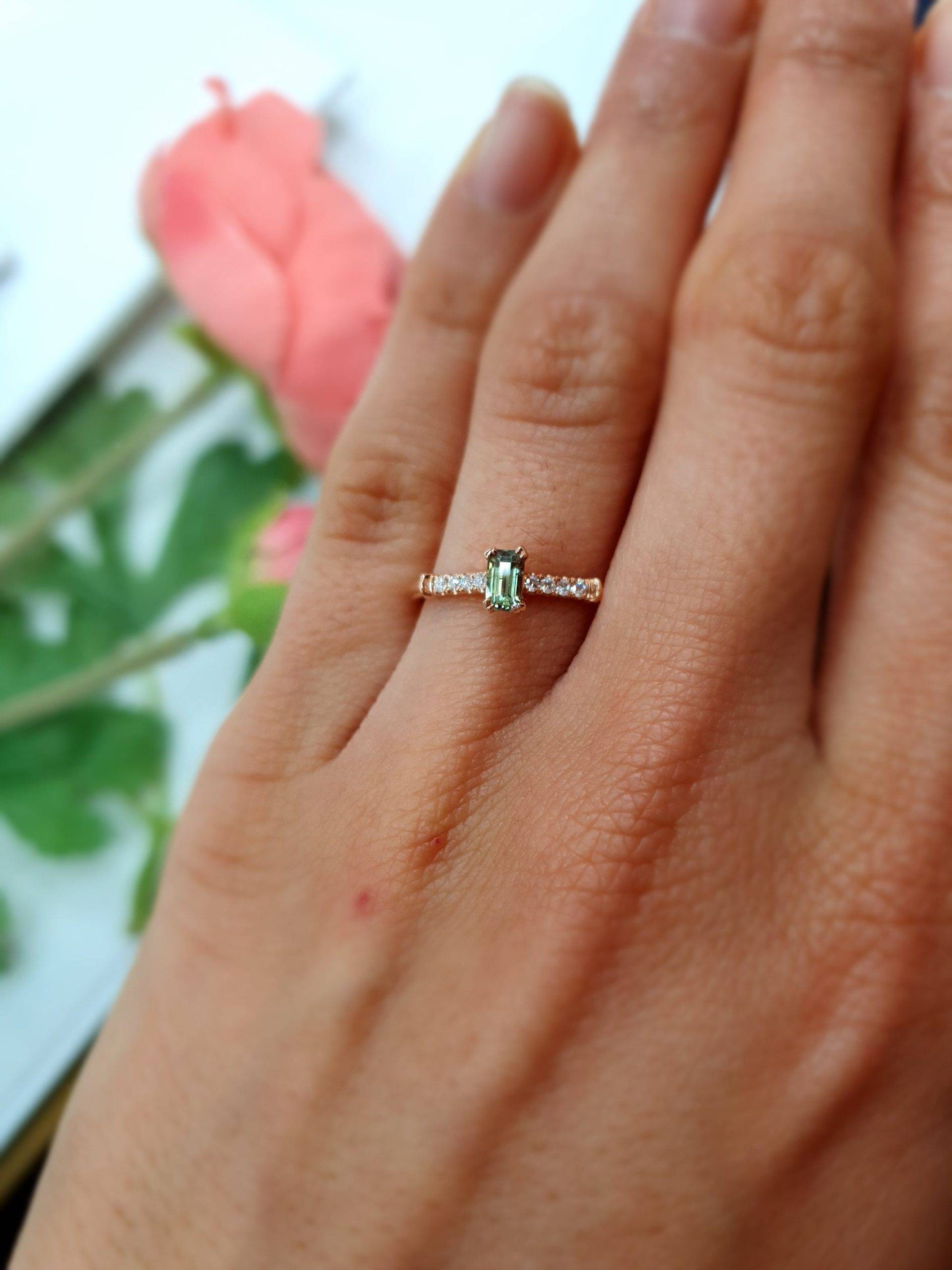 Natural Alexandrite Ring in Rose Gold