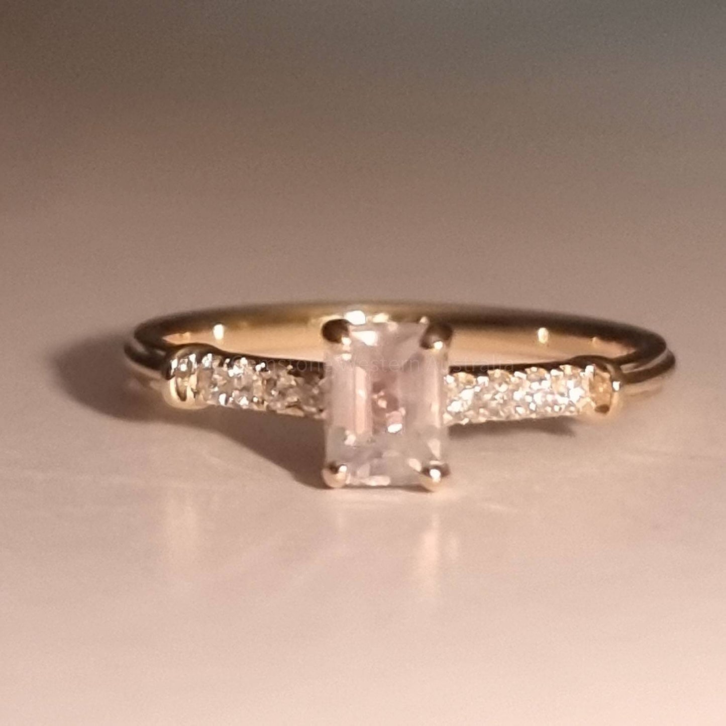 Natural Alexandrite Solitaire Ring with Accent Diamonds