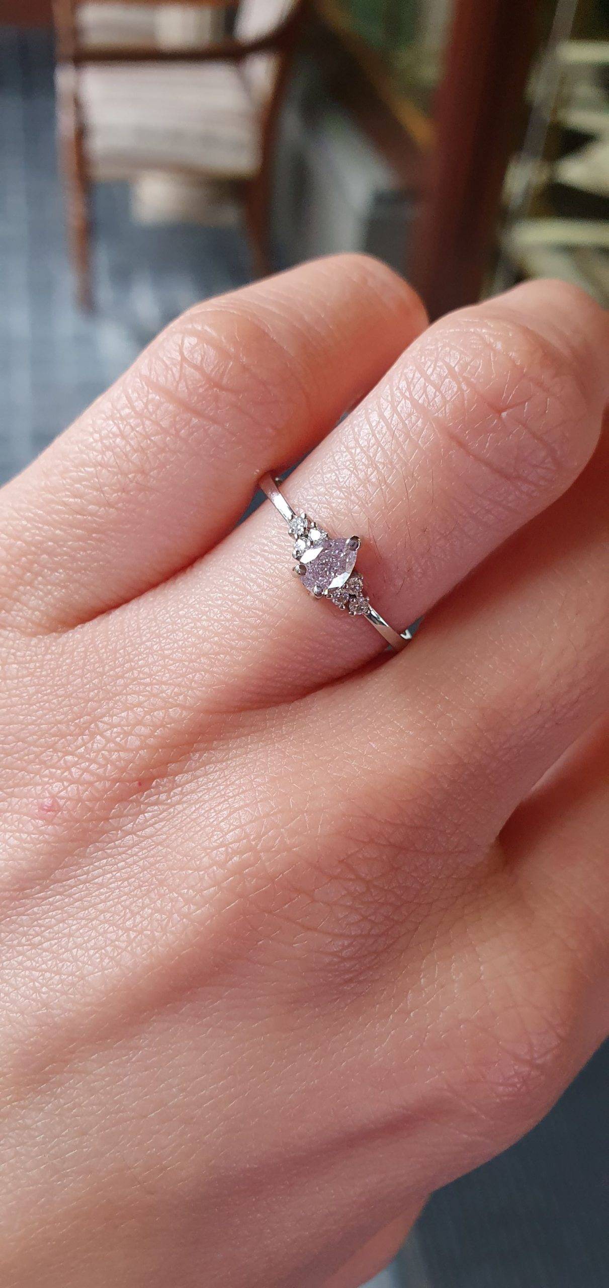 0.30ct Pink Diamond GIA Diamond Ring in Platinum 950