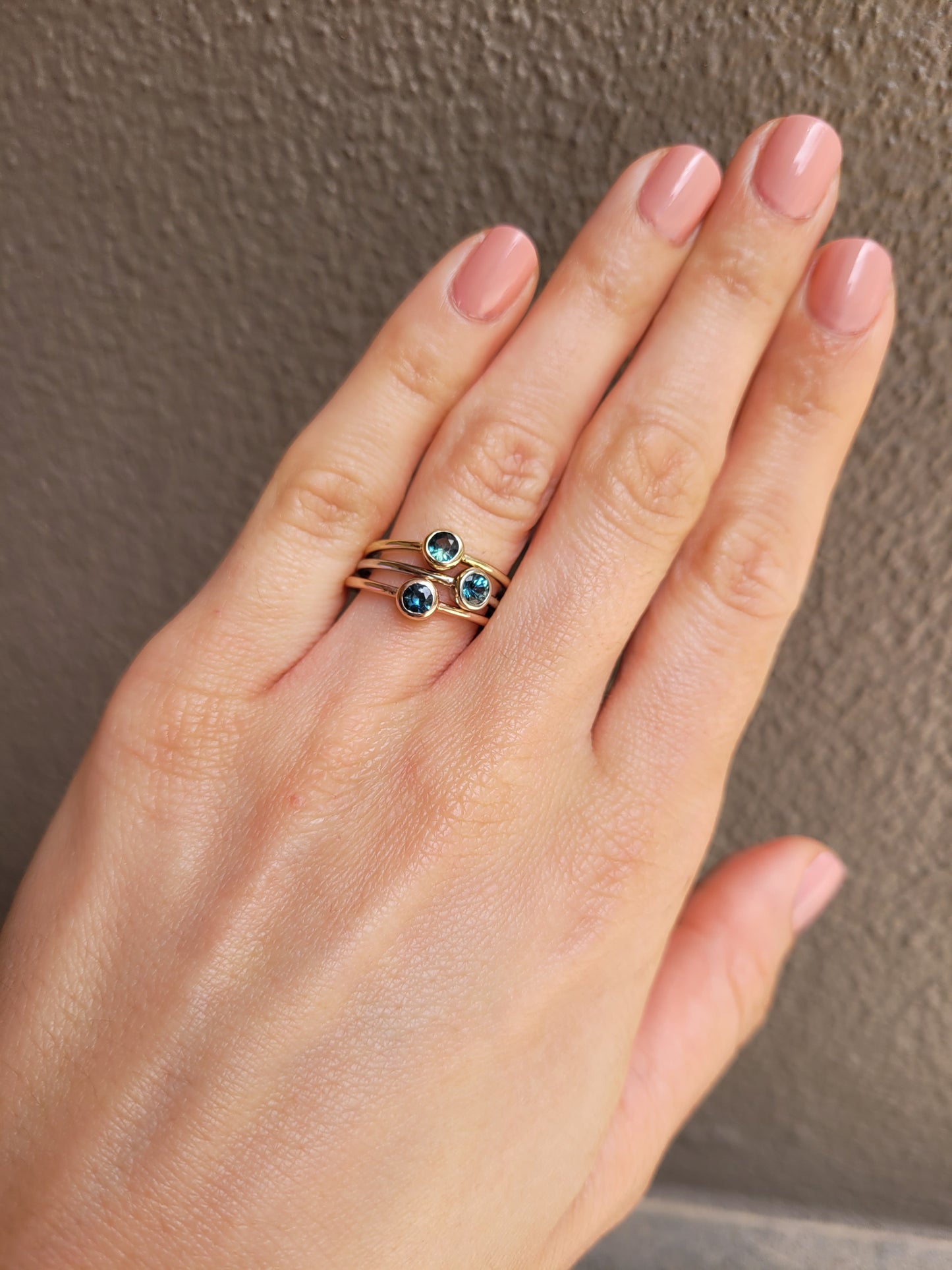 Australian Teal Sapphire Round Solitaire Ring in 9K Gold