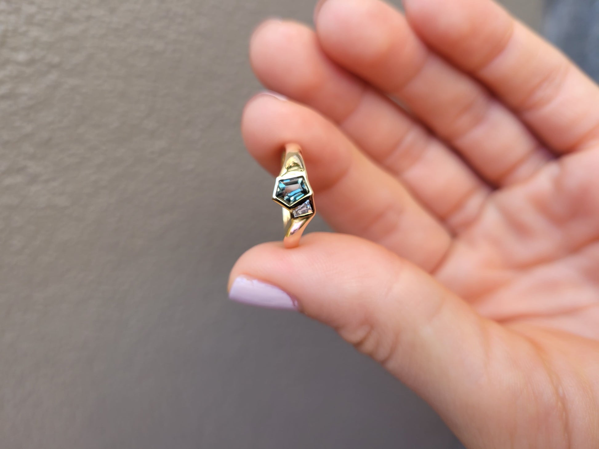 Gold ring with a gemstone