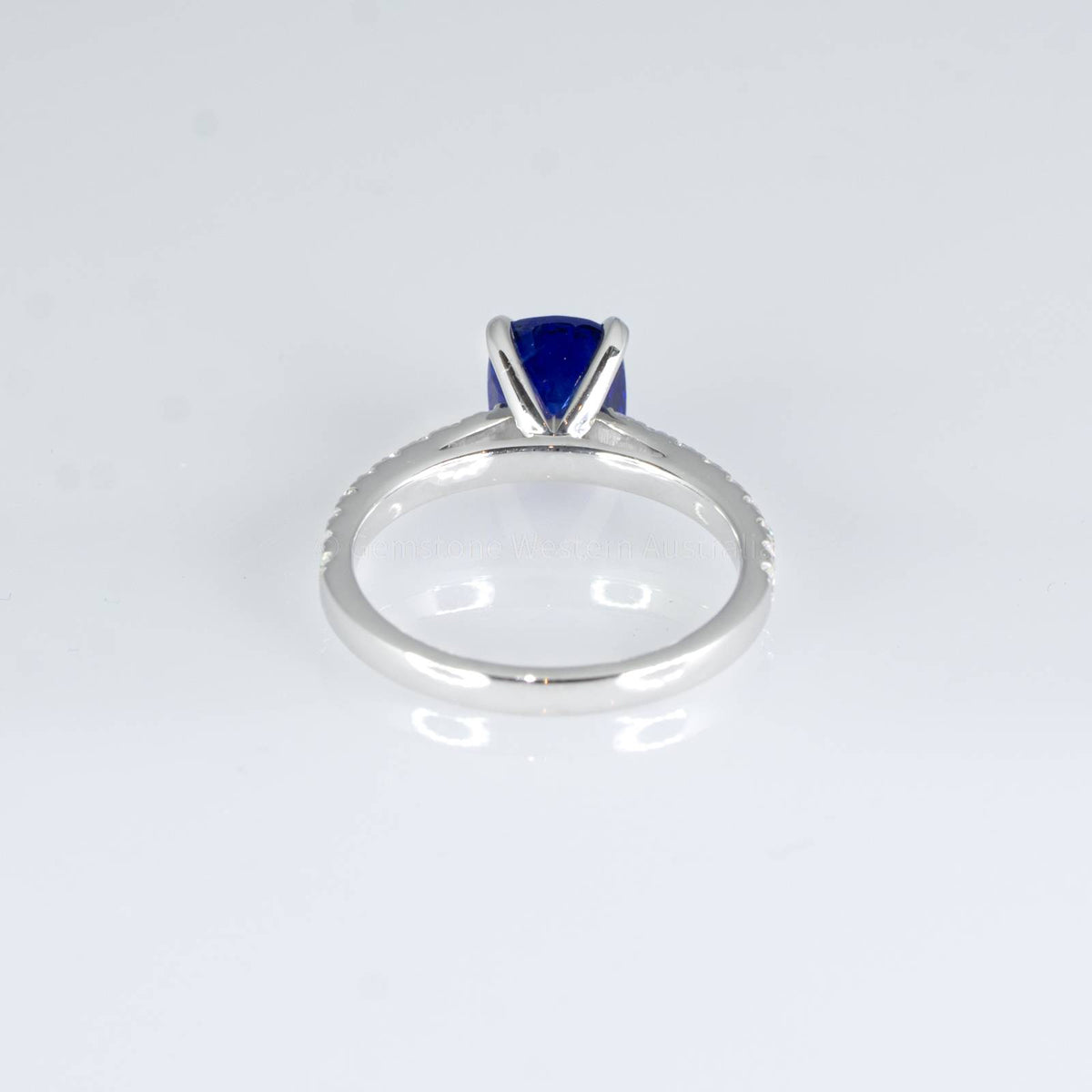 2.67ct Natural Sapphire Ring Solitaire Sapphire Engagement Ring 18K White Gold
