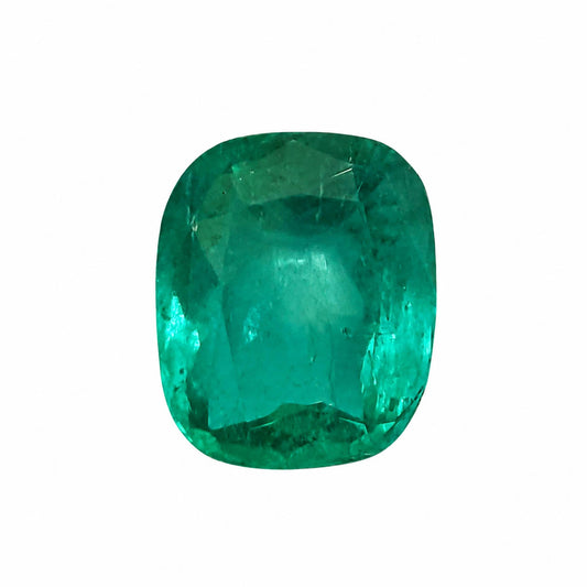 4.17 ct natural Colombian emerald, cushion cut loose gemstone
