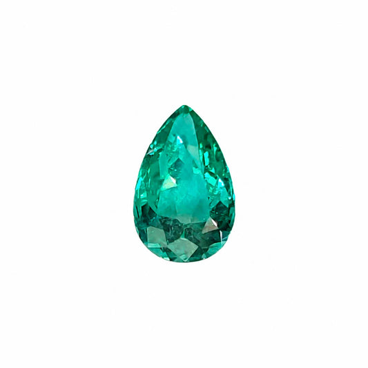 0.48 ct natural Colombian emerald, pear cut loose gemstone