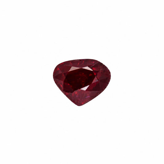 0.59 ct natural unheated ruby, pear cut loose gemstone