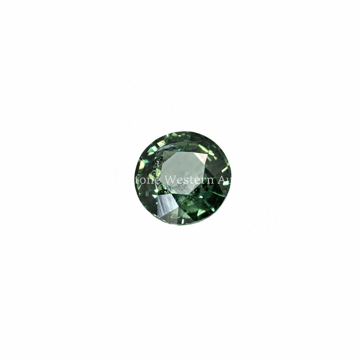 3.10 ct natural unheated green sapphire, faceted round mixed cut