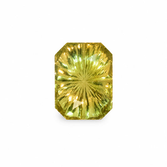 front view of 1.59CT Natural Unheated Green Sapphire – Octagon Fancy Star Cut
Fantasy cut green sapphire