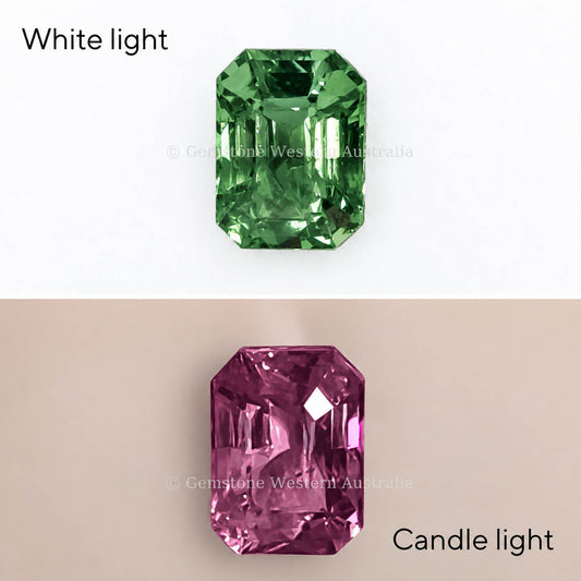 1.04 ct natural alexandrite, radiant step cut chrysoberyl