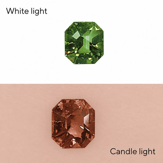 0.64 ct natural alexandrite, emerald cut loose gemstone