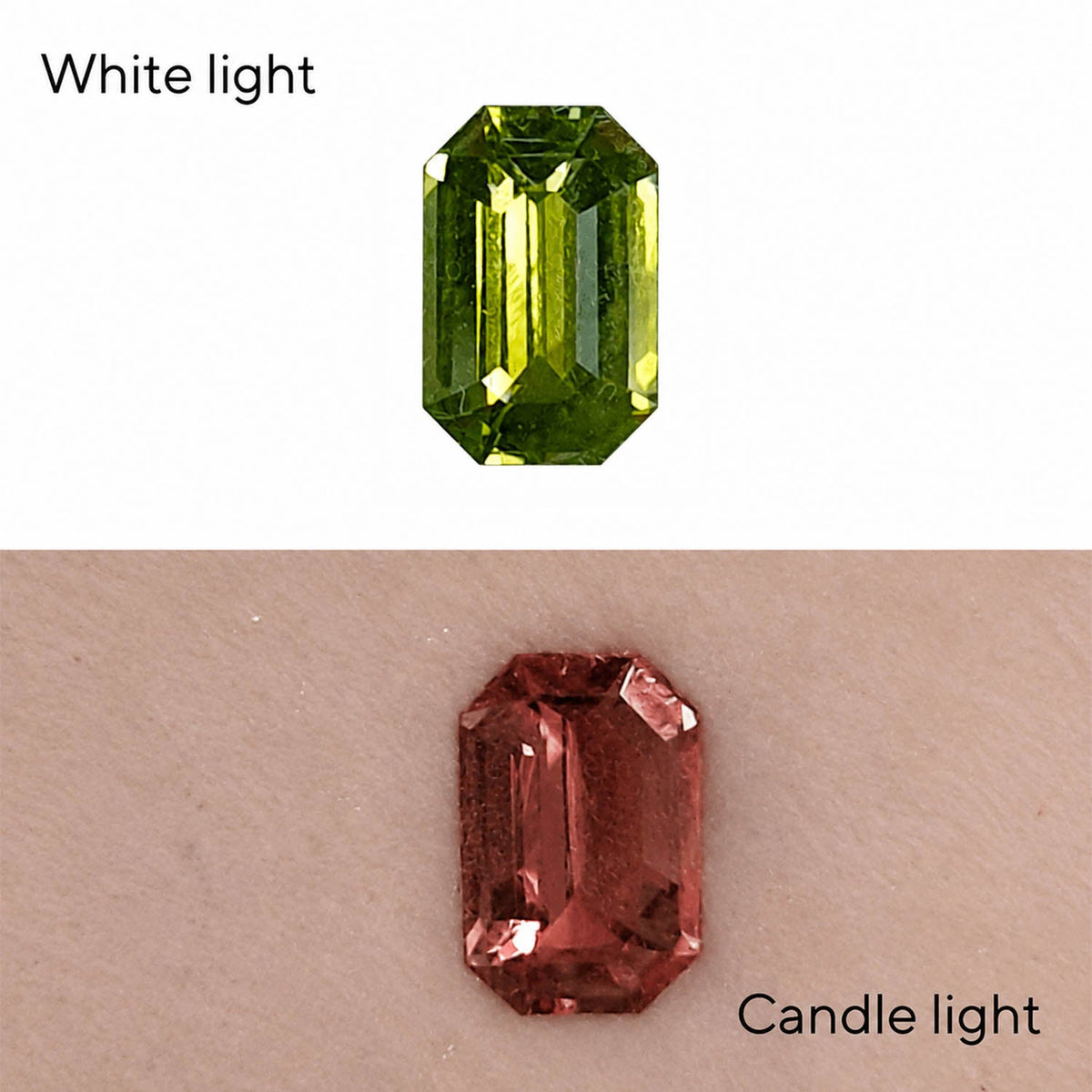 0.66 ct natural alexandrite, emerald cut loose gemstone