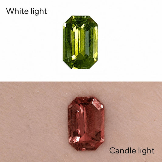 0.66 ct natural alexandrite, emerald cut loose gemstone