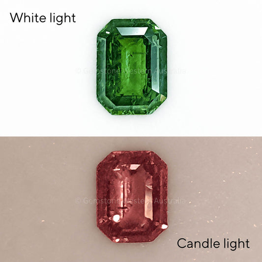 0.63 ct natural alexandrite, emerald cut loose gemstone