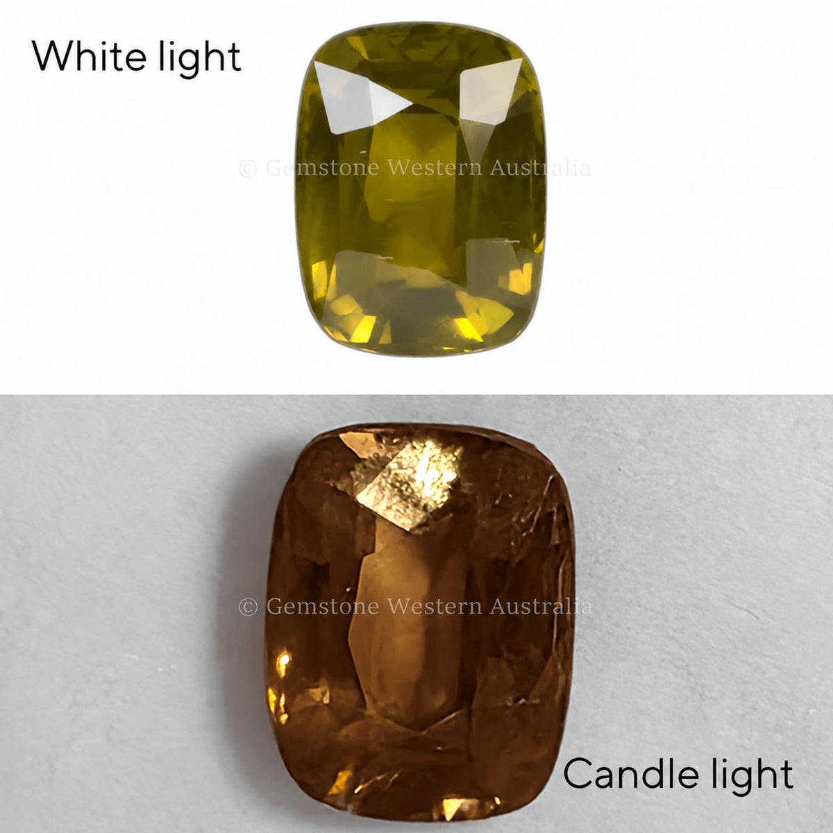 3.17 ct natural alexandrite, rectangular cushion cut chrysoberyl