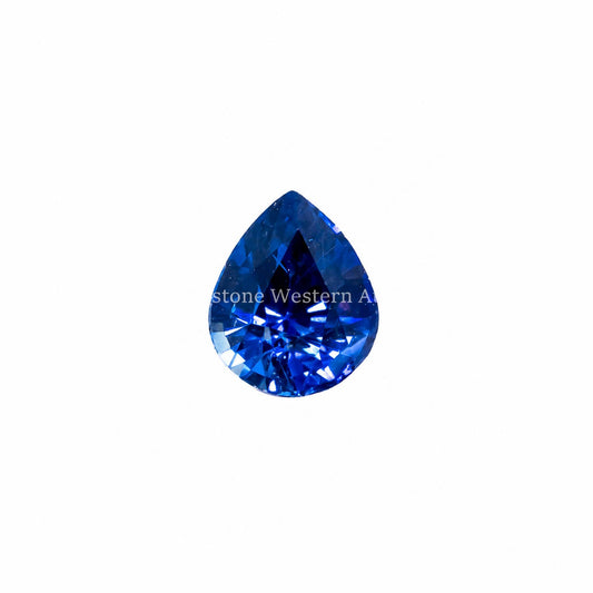 1.68 ct natural blue sapphire, pear mixed cut