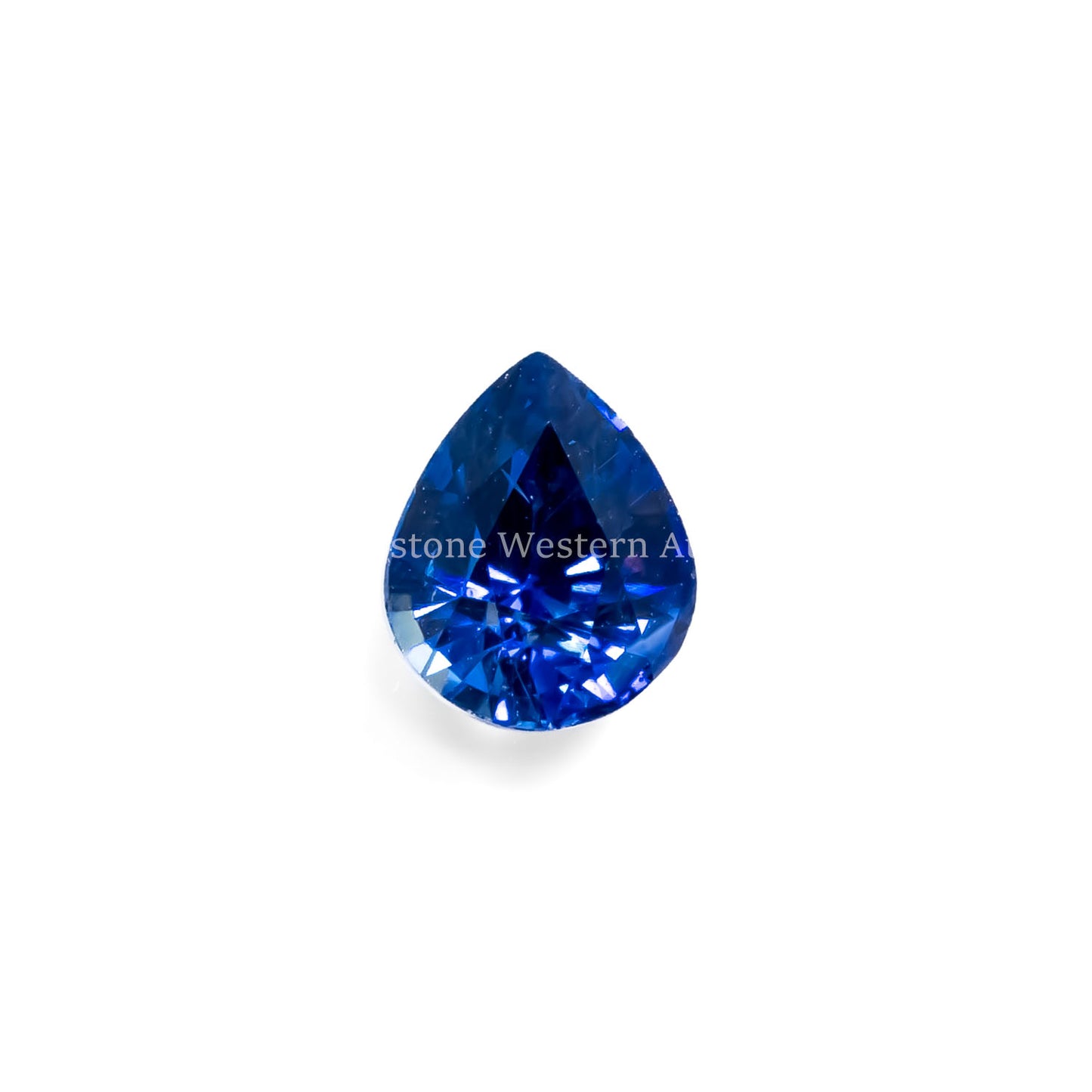View front of 1.68CT NATURAL BLUE SAPPHIRE – PEAR MIXED CUT in white background