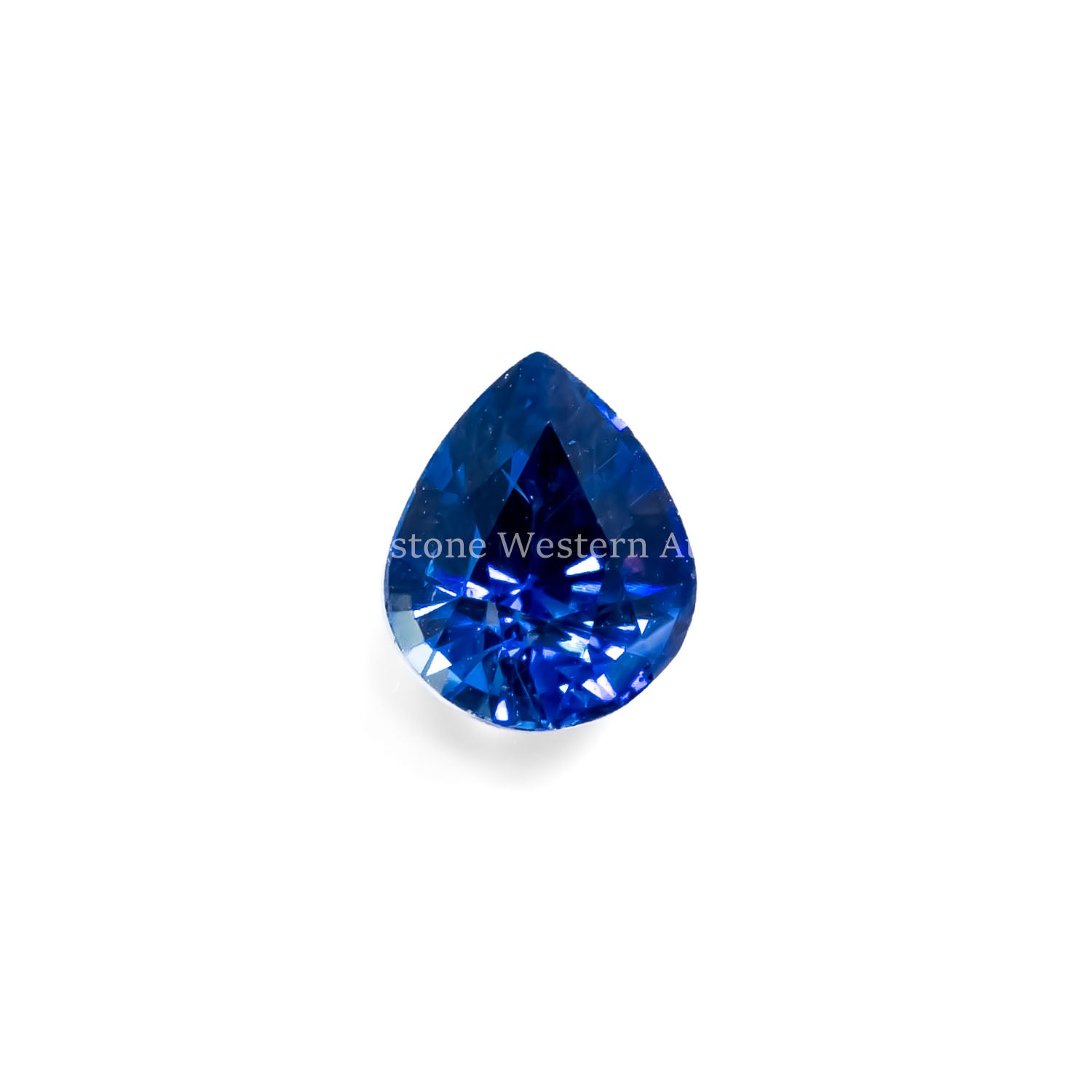 View front of 1.68CT NATURAL BLUE SAPPHIRE – PEAR MIXED CUT in white background