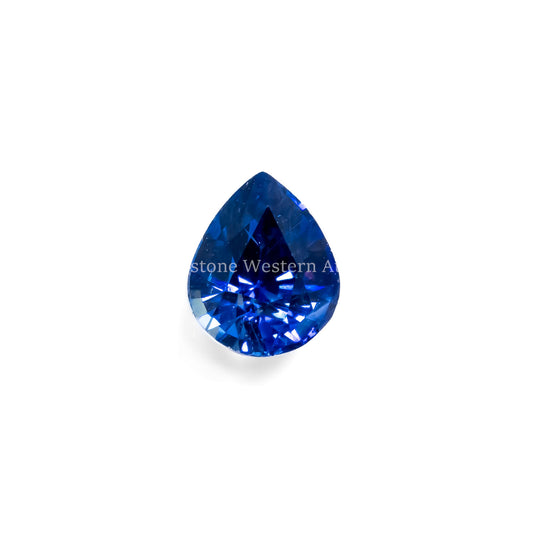 View front of 1.68CT NATURAL BLUE SAPPHIRE – PEAR MIXED CUT in white background