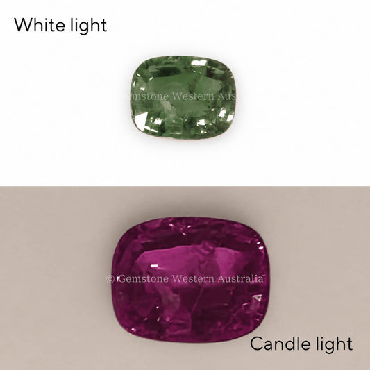 1.33 ct natural alexandrite, rectangular cushion cut chrysoberyl